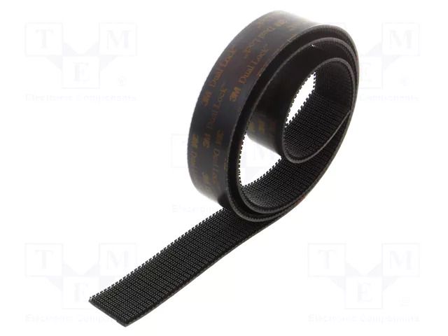 Tape: hook and loop; W: 25mm; L: 1m; Thk: 5.7mm; acrylic; black 3M 3M-SJ3551CF-25-1