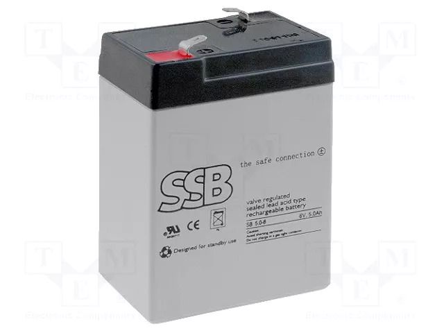 Re-battery: acid-lead; 6V; 5Ah; AGM; maintenance-free; 0.8kg SSB ACCU-HP5-6/S
