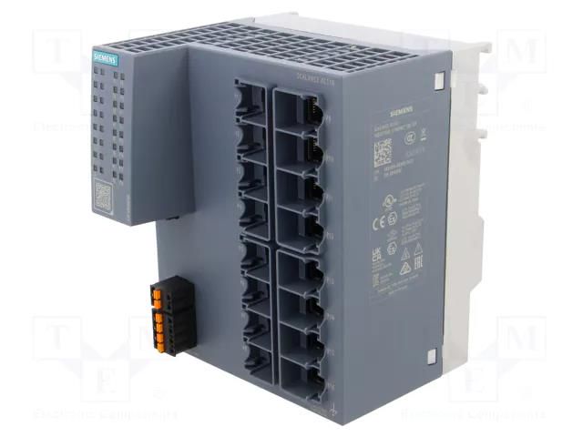 Switch Ethernet; unmanaged; Number of ports: 16; 24VDC; RJ45; IP20 SIEMENS 6GK5116-0BA00-2AC2