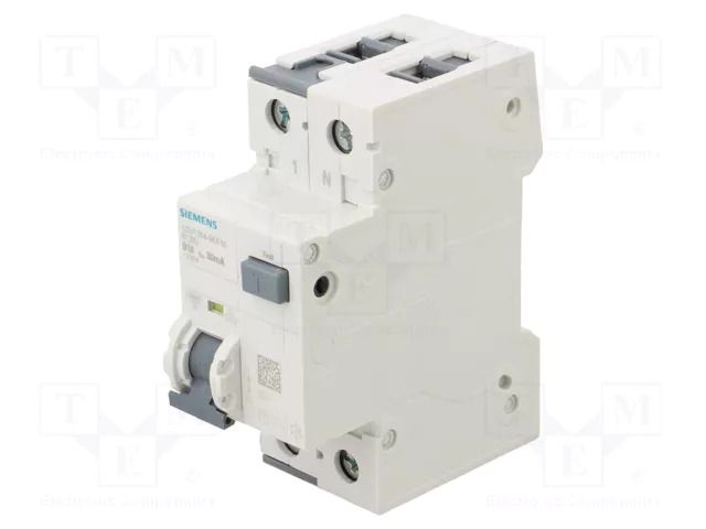 RCBO breaker; Inom: 16A; Ires: 30mA; Poles: 1+N; 230/400VAC; IP20 SIEMENS 5SU1354-6KK16