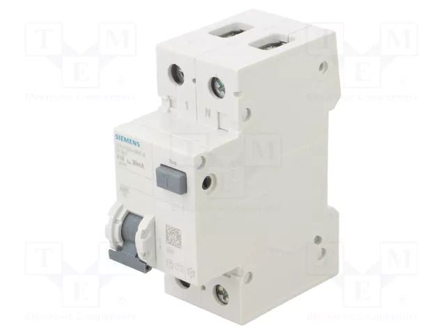 RCBO breaker; Inom: 16A; Ires: 30mA; Poles: 1+N; 230/400VAC; IP20 SIEMENS 5SU1356-0KK16