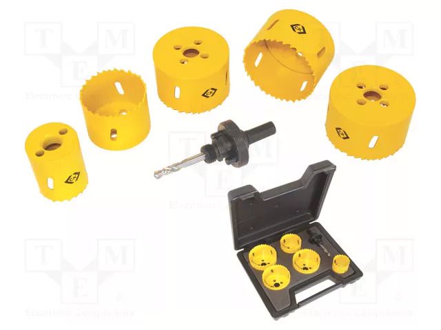 Hole saw set; 40mm,54mm,65mm,67mm,68mm; 6pcs. C.K CK-424044