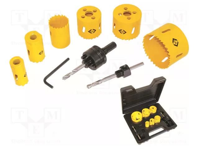 Hole saw set; 22mm,29mm,35mm,44mm,51mm,64mm; 8pcs. C.K CK-424043
