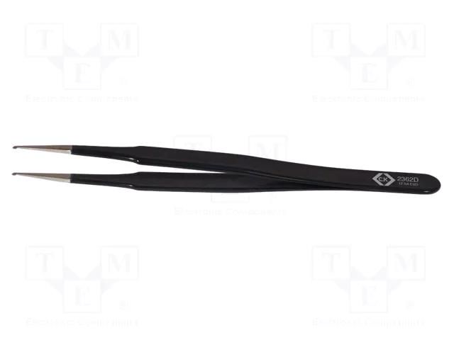 Tweezers; Blade tip shape: trapezoidal; Tweezers len: 120mm; ESD C.K CK-T2362D