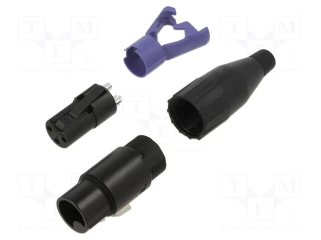 XLR connector METAL PLUG STR CORD      3 SKT AMPHENOL AC3FBJ