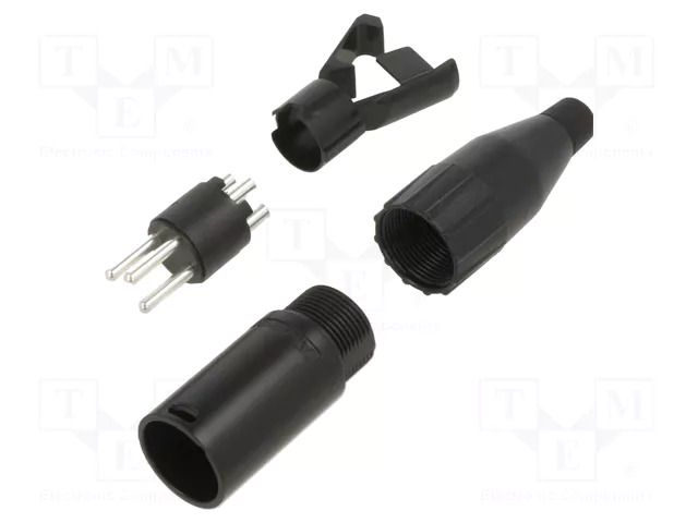 XLR connector METAL PLUG STR CORD MACH 3 PIN AMPHENOL AC3MMB