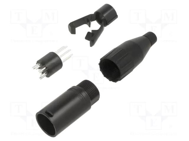 XLR connector METAL PLUG STR CORD      5 PIN AMPHENOL AC5MB