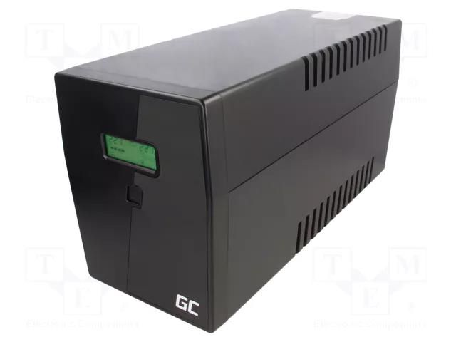 Power supply: UPS; 900W; 1.5kVA; 207÷253V; 380x158x198mm; 9Ah GREEN CELL GC-UPS04