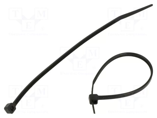 Cable tie; L: 120mm; W: 2.5mm; black; polyamide; 80N; 100pcs; UL94V-2 RADPOL TOOCB012002501
