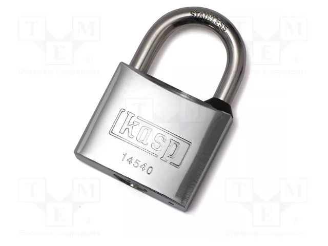 Padlock; shackle; chrome plated brass; Protection: low (level 5) KASP KA-K14540A1