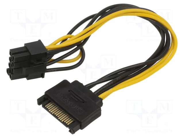 Cable: mains SATA; PCIe 8pin female,SATA 15pin male; 0.2m AKYGA AK-CA-80