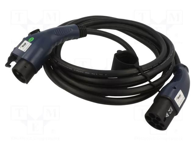Cable: eMobility; 2x0.5mm2,3x6mm2; 110/250VAC; 7.2kW; IP54; 6m; 32A AKYGA AK-EC-08