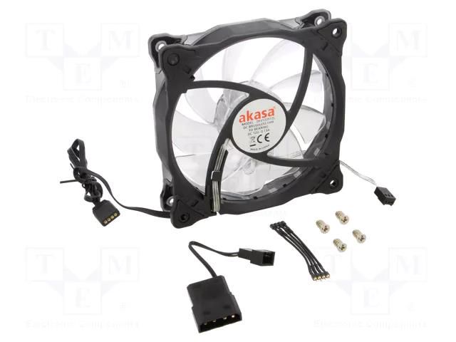 Fan: DC; axial; 12VDC; 120x120x25mm; 23.2dBA; FD; 1200rpm; 1.14mmH2O Akasa AK-FN093