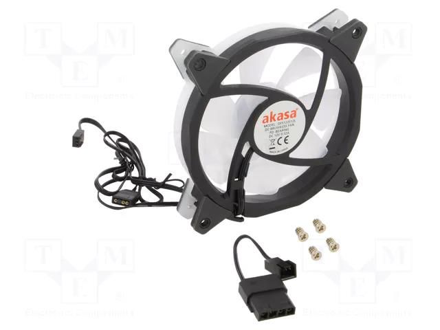 Fan: DC; axial; 12VDC; 120x120x25mm; 23.8dBA; FD; 1500rpm; 1.04mmH2O Akasa AK-FN099