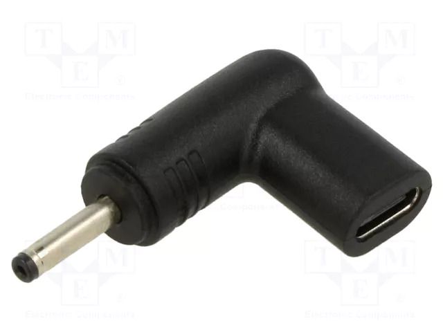 Adapter; USB C socket,DC 3,0/1,0 plug; Connector colour: black AKYGA AK-ND-C06