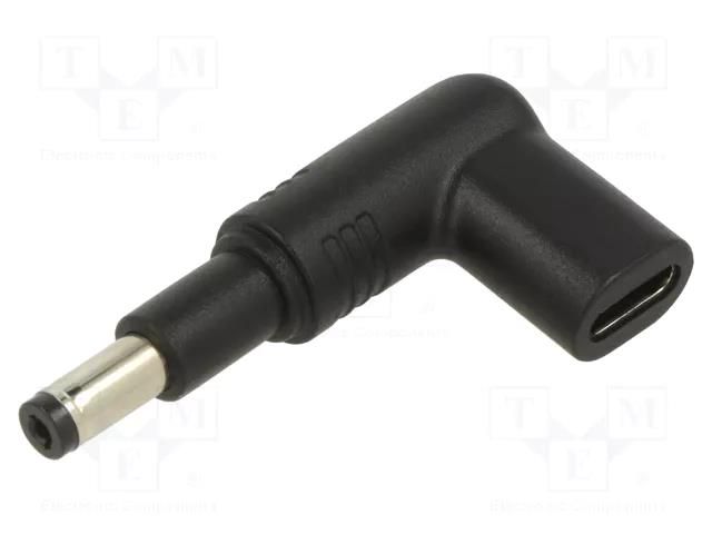 Adapter; USB C socket,DC 4,8/1,7 plug; black; angular; 100W; 5A AKYGA AK-ND-C13