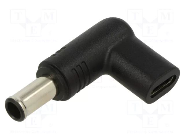 Adapter; USB C socket,DC 6,5/4,4 plug; Connector colour: black AKYGA AK-ND-C14