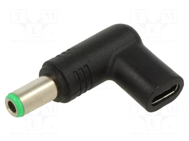 Adapter; USB C socket,DC 6,3/3,0 plug; Connector colour: black AKYGA AK-ND-C18