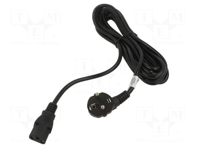 Cable; 3x1mm2; PVC; 5m; black; 250V; Core: OFC; trapezoidal AKYGA AK-PC-05C