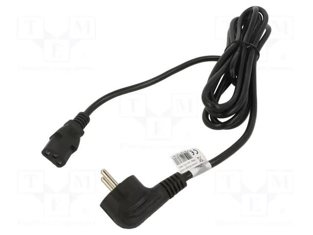 Cable; 3x1mm2; PVC; 3m; black; 10A; 250V; Core: OFC; trapezoidal AKYGA AK-PC-06C