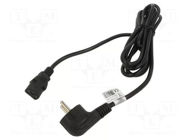 Cable; 3x1mm2; PVC; 3m; black; 10A; 250V; Core: OFC; trapezoidal AKYGA AK-PC-06C