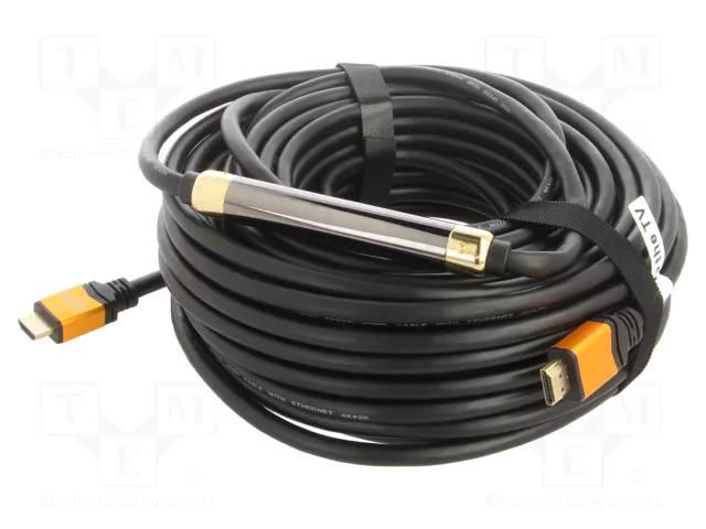 Cable; HDMI plug,both sides; 25m; black; HDMI 1.4,with amplifier ART ART-OEM-40