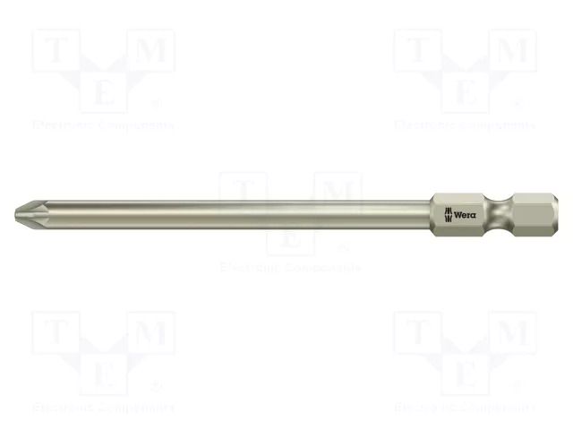 Screwdriver bit; Pozidriv®; PZ2; Overall len: 89mm WERA WERA.05071085001