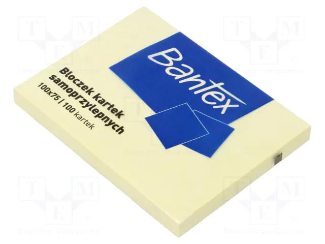 Sticky notes; 75x100mm BANTEX ECO-75X100