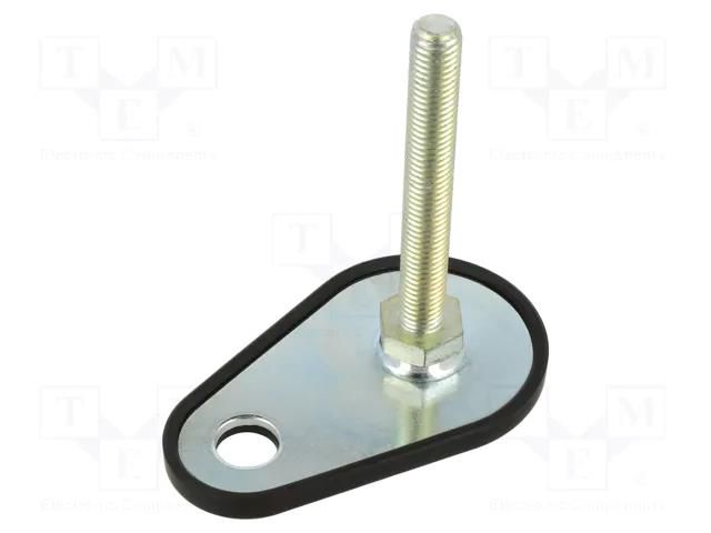 Foot; Base dia: 50mm; M10; steel; Plunger length: 80mm ELESA+GANTER GN42-50-M10-80A1S