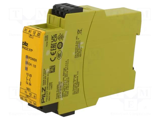 Module: safety relay; Usup: 230÷240VAC; IN: 1; OUT: 2; PNOZ X7P; IP40 PILZ PZ-777056