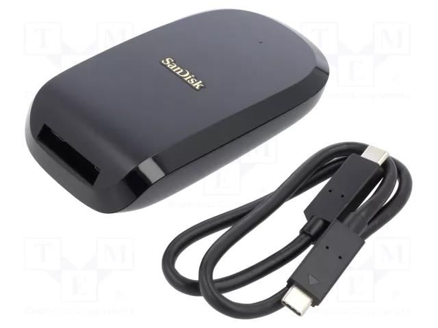 Card reader: memory; USB C socket,USB C plug; USB 3.1; black SANDISK SDDR-F451-GNGEN