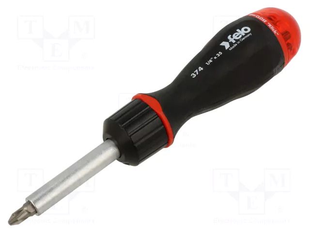 With ratchet; Features: spare bits placed inside the handle FELO FL37420405