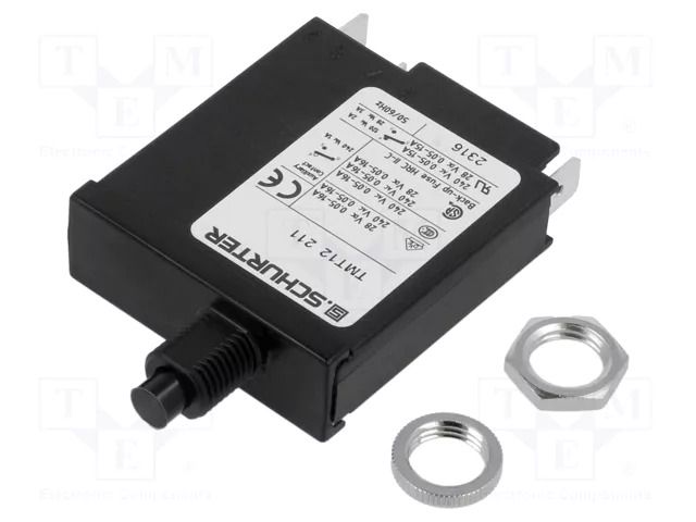 Circuit breaker; Urated: 240VAC; 28VDC; 1.8A; SPST; Poles: 1; screw SCHURTER TMT12-211-1.8