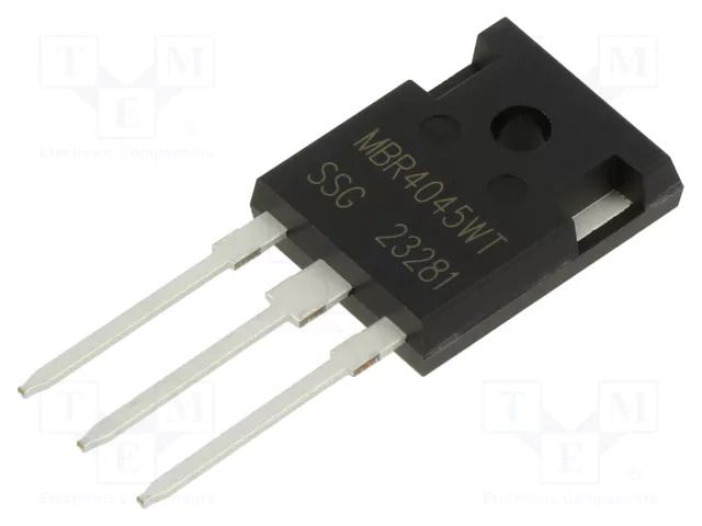 Diode: Schottky rectifying; THT; 45V; 40A; TO247AD; Ufmax: 800mV SMC DIODE SOLUTIONS MBR4045WT-SMC