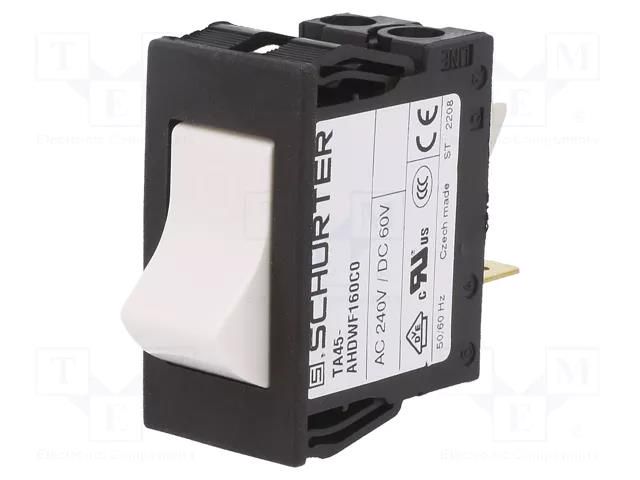 Circuit breaker; 8A; Poles: 2; SNAP-IN; TA45 2P; MCB SCHURTER TA45-AHDWF080C0