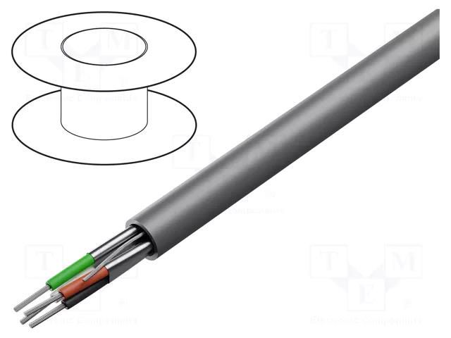Wire; Alpha Essential C&C; 2x2x22AWG; shielded,Al foil; PVC; 300V ALPHA WIRE 2466C-SL001