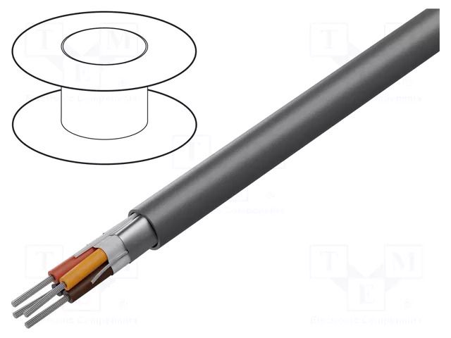 Wire; Pro-Tekt; 4x22AWG; shielded,Al foil; PVC; dark grey; 300V ALPHA WIRE B954042-GE321