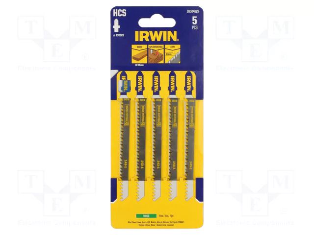 Hacksaw blade-set; wood,jigsaw; 115mm; 8teeth/inch; 5pcs. IRWIN IRW-10504229