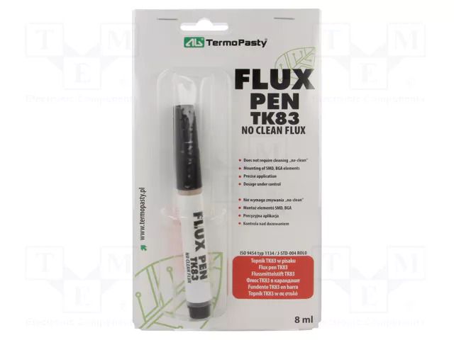 Flux: rosin based; No Clean; liquid; pen; 8ml; 860mg/cm3@20°C AG TERMOPASTY FLUX-TK/PEN