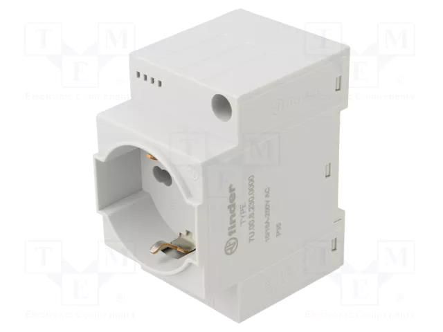 Connector: AC supply; female; socket; 250VAC; 16A; grey; PIN: 3; IP20 FINDER 7U.00.8.230.0000