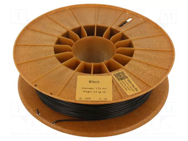 Filament: ROSA-FLEX 85A; 1.75mm; black; 215÷250°C; 500g ROSA 3D ROSA-3389