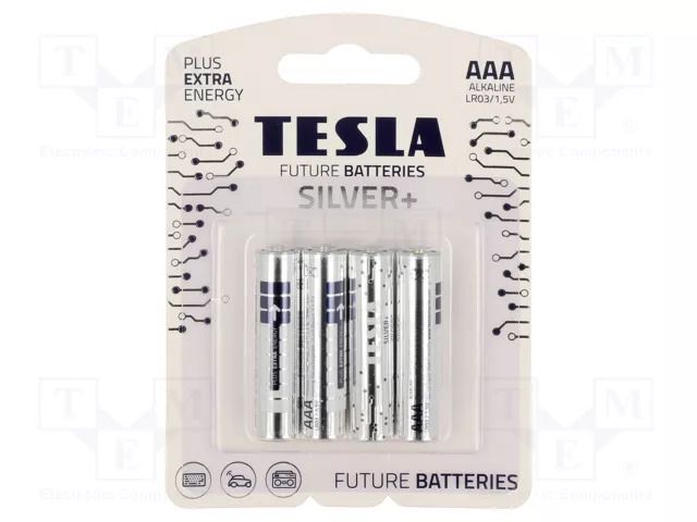 Battery: alkaline; AAA; 1.5V; non-rechargeable; Ø10.5x44.5mm TESLA BATTERIES BAT-LR03S/TESLA-B4