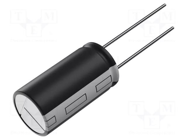 Capacitor: electrolytic; THT; 10uF; 200VDC; Ø10x16mm; Pitch: 5mm PANASONIC ECA2DHG100B