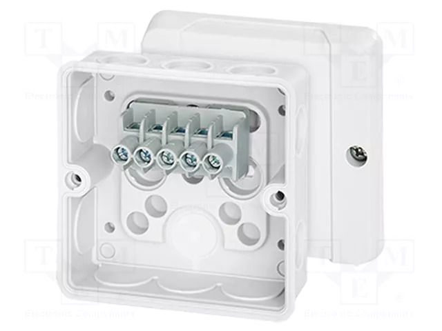 Enclosure: junction box; X: 88mm; Y: 88mm; Z: 50mm; IP55; white HENSEL HENSEL-DE-9326
