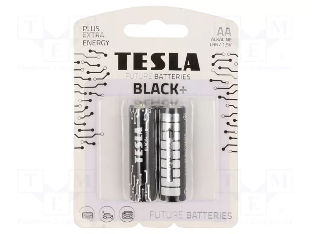 Battery: alkaline; AA; 1.5V; non-rechargeable; Ø14.5x50.5mm; 2pcs. TESLA BATTERIES BAT-LR6B/TESLA-B2
