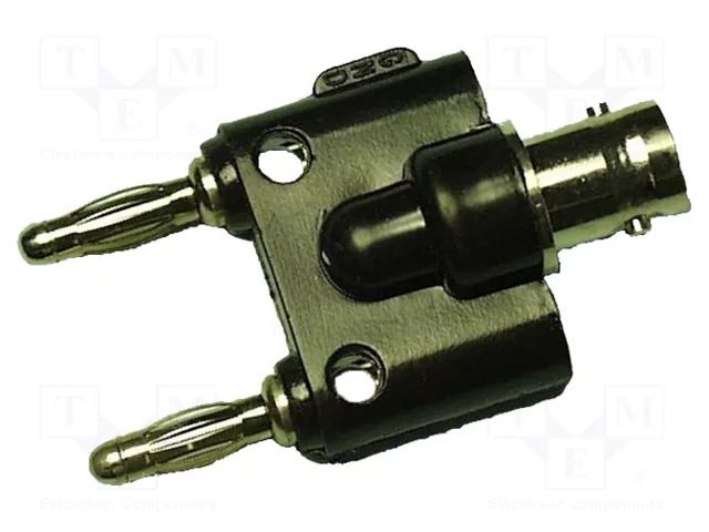 Adapter; 3A; Insulation: polyamide; banana 4mm plug x2,BNC plug MCP AD-2156