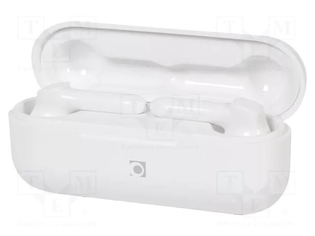 Wireless headphones with microphone; white; USB C; 20Hz÷20kHz GEMBIRD TWS-VIE-GW