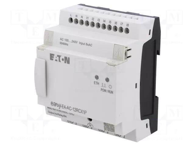 Programmable relay; 8A; IN: 8; Analog in: 0; Analog.out: 0; OUT: 4 EATON ELECTRIC EASY-E4-AC-12RCX1P