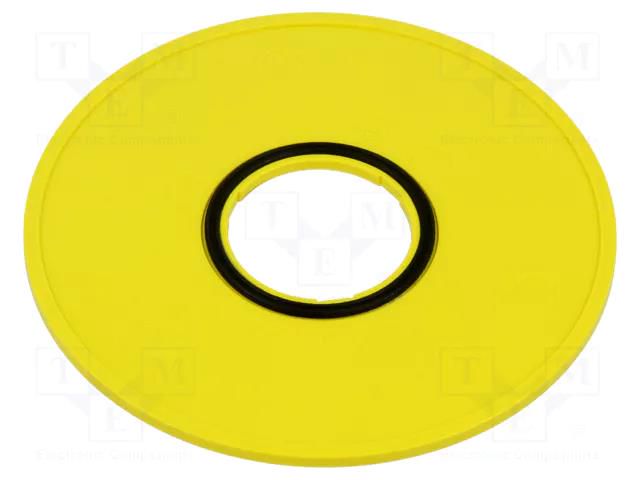Description label; 45; 75mm; plastic; Body: yellow EAO 45-50K.1408