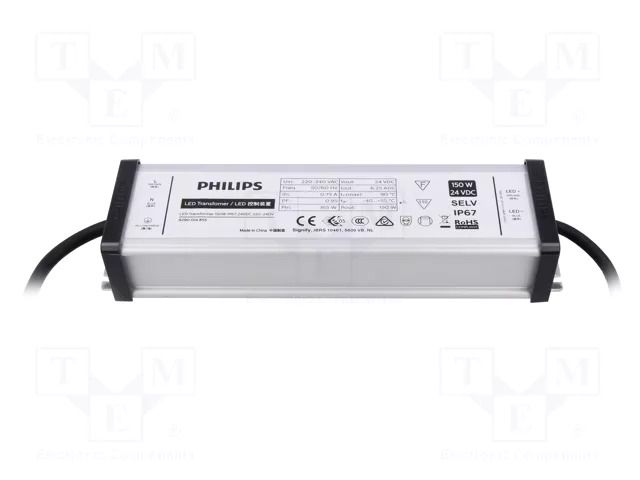 Power supply: transformer type; LED; 150W; 24VDC; 100mA÷6.25A PHILIPS 929001485580